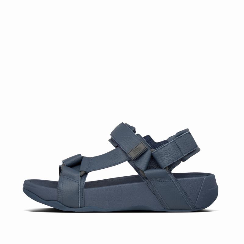 FitFlop Ryker Leder Strap Thick Sole Navy - FitFlop Sandalen Herren Schweiz [DCEZ-62130]